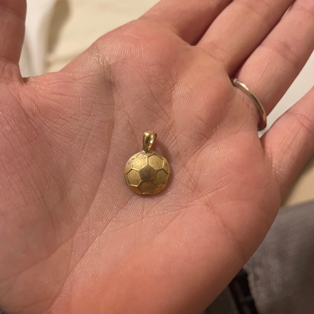 Soccer ball gold pendant